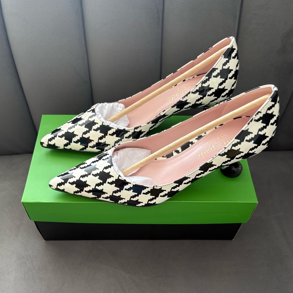 Kate Spade Garnish Houndstooth Pumps